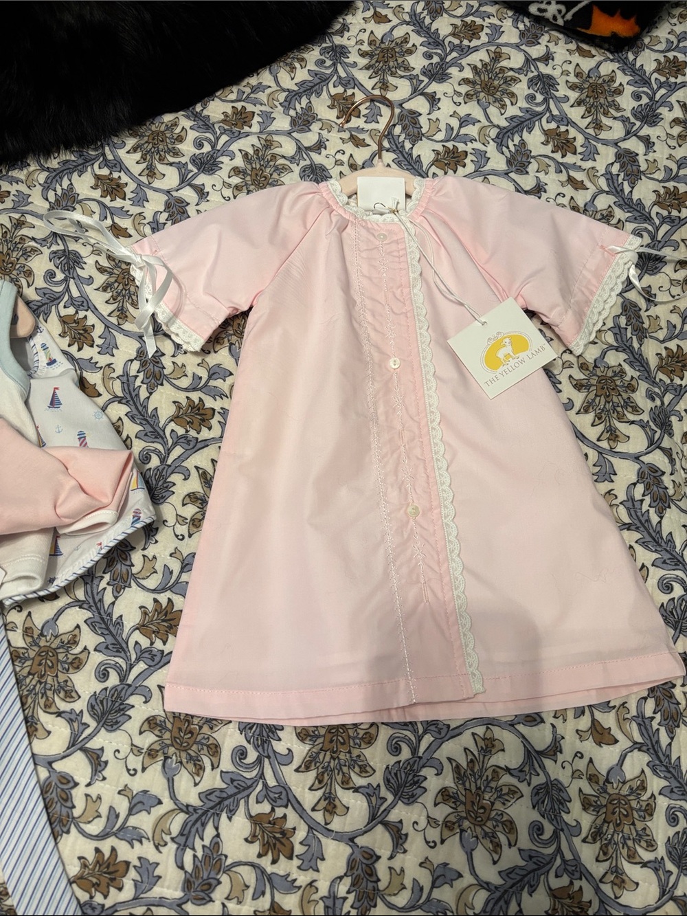 Pink Girls' Short-Sleeve smock